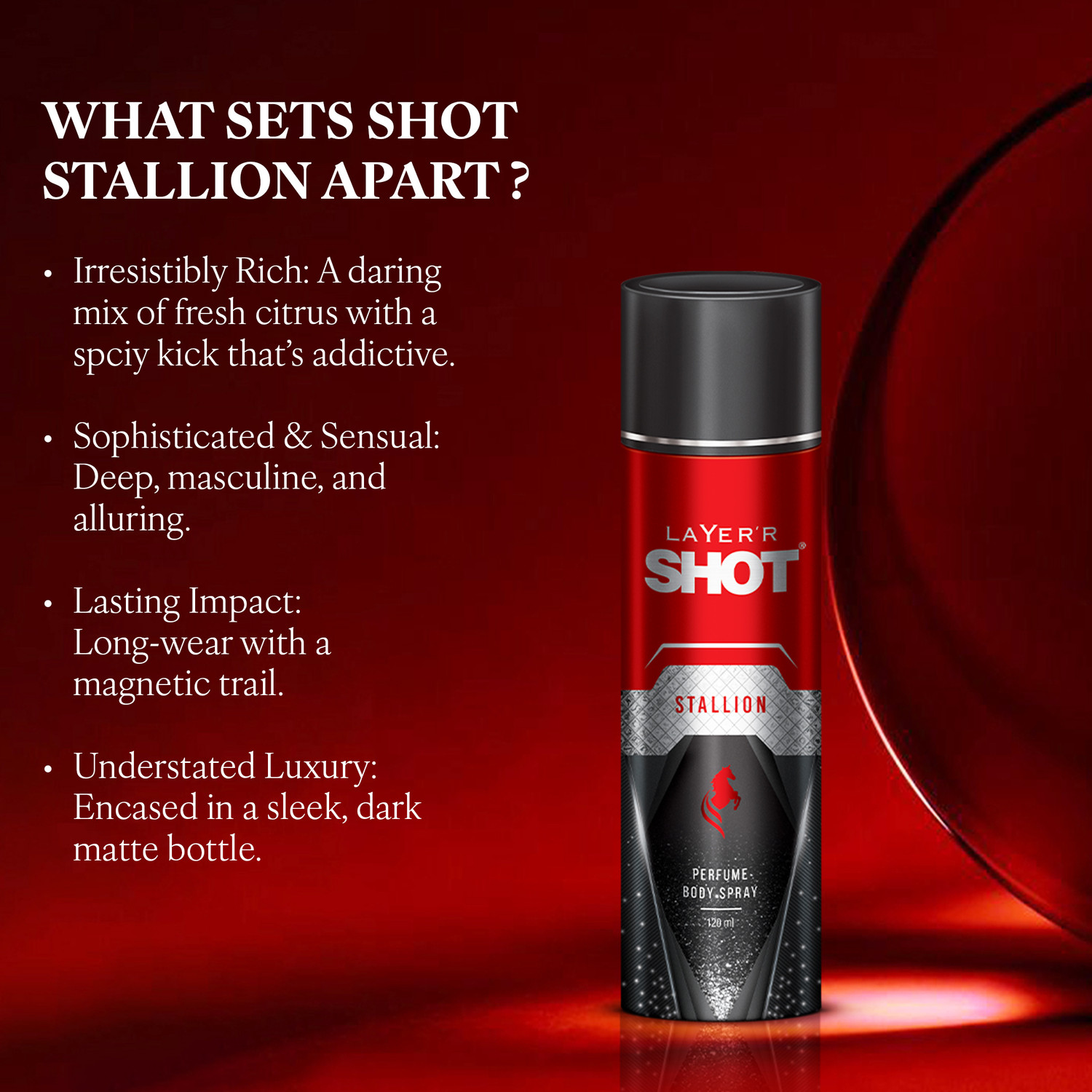 Image of LAYER'R Shot - Stallion Deodorant Spray - For Men