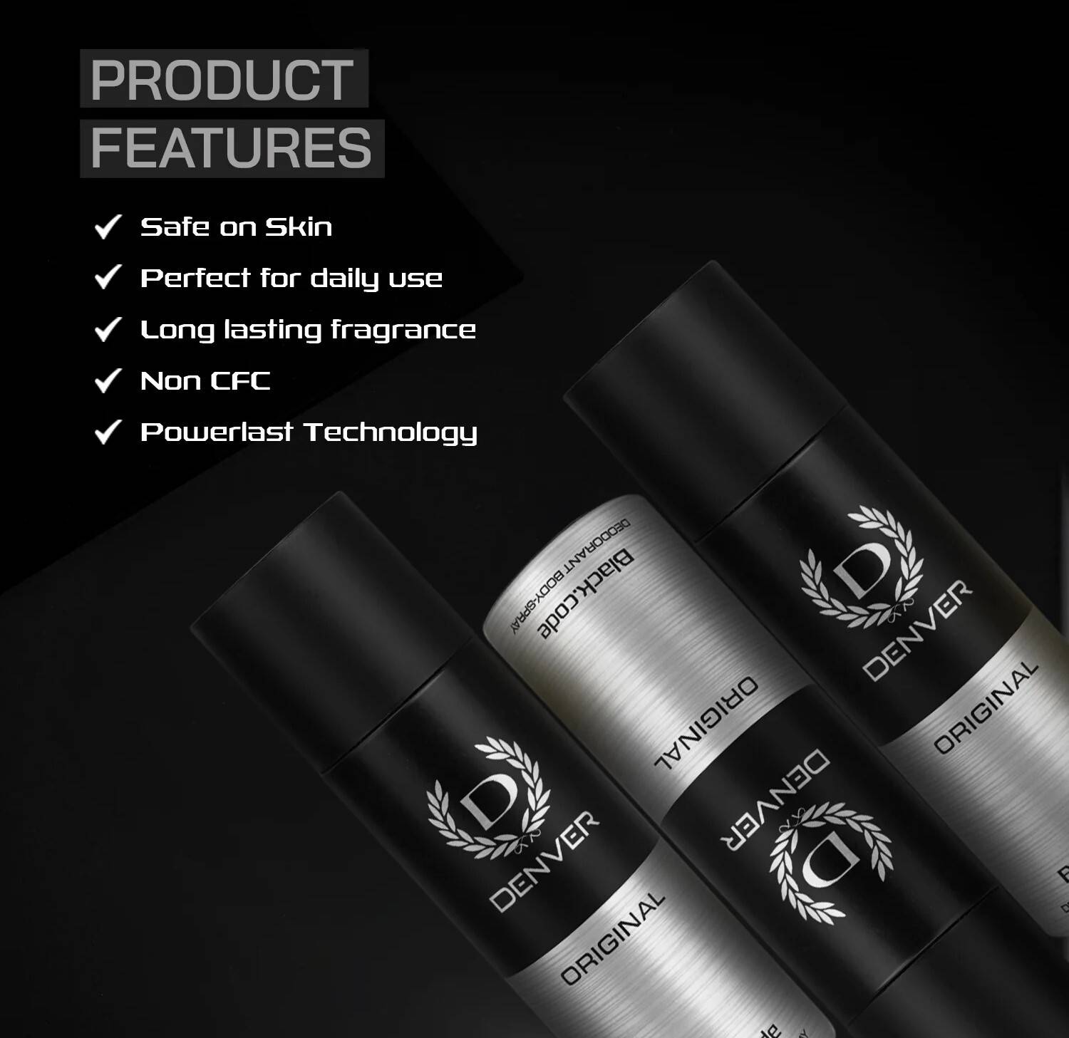 DENVER Black Code Goat Deodorant Spray - Image 2