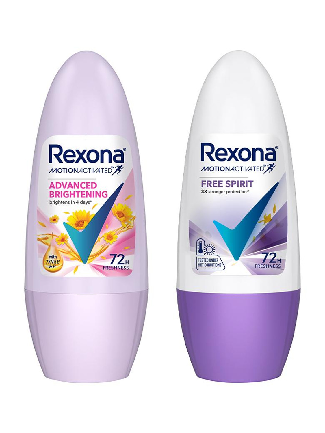 Image of Rexona Women Advanced Brightening & Free Spirit Motion Activated Roll-On Deodorant Roll-on - For Women