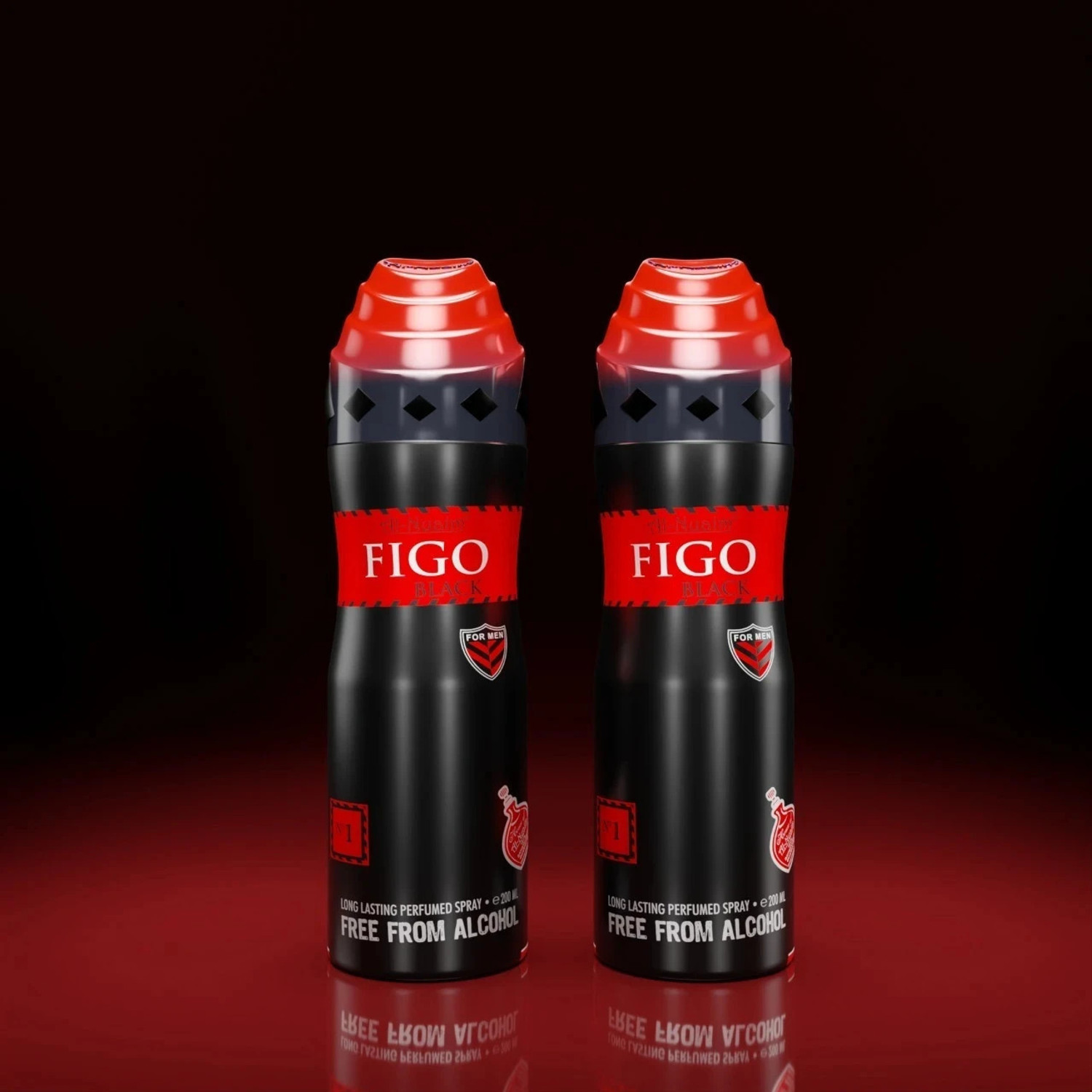 Image of Al-Nuaim Figo Black Alcohol Free Deodorant Body Spray - For Men