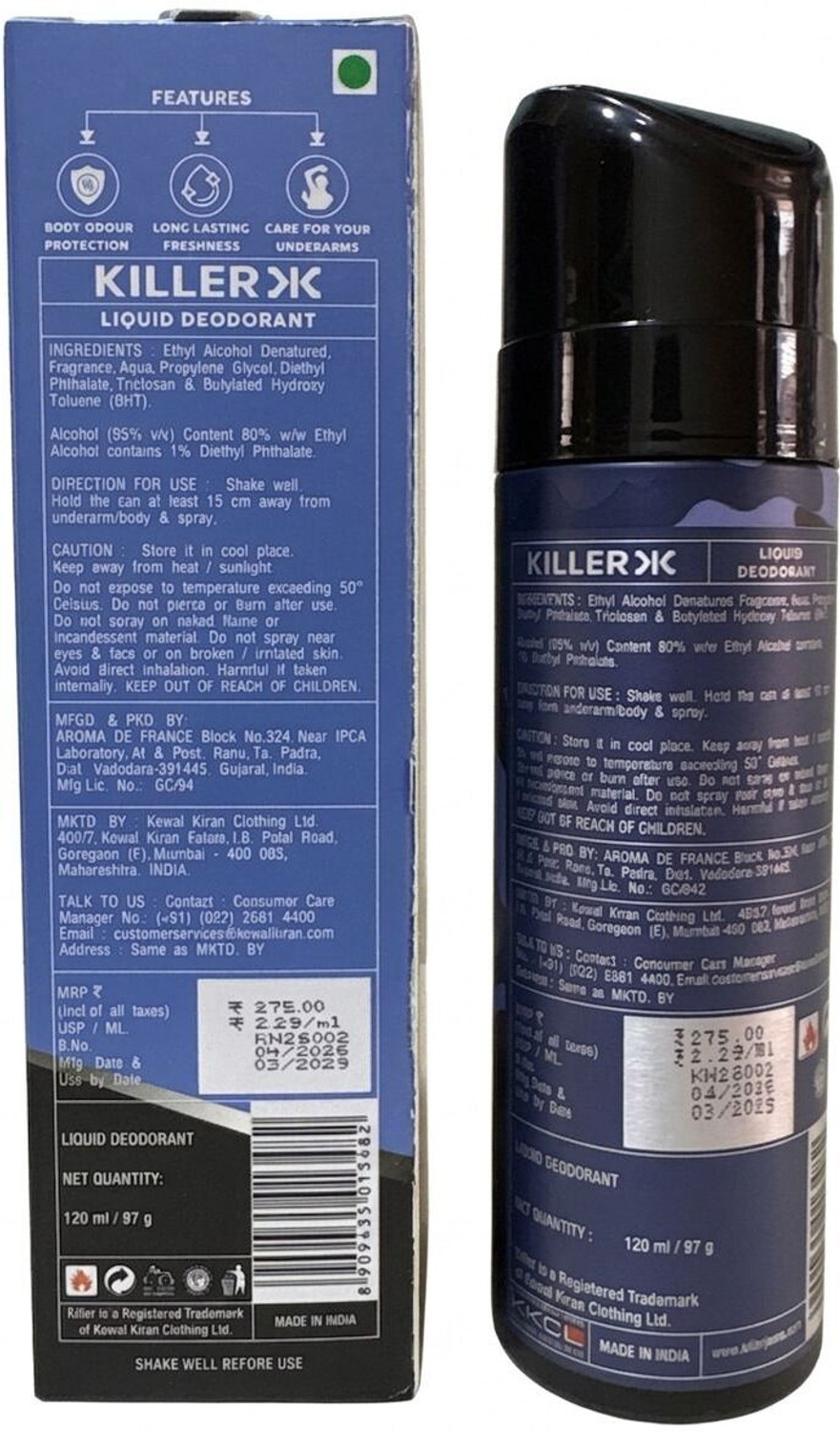Image of KILLER navy Sy2 Deodorant Spray - For Men