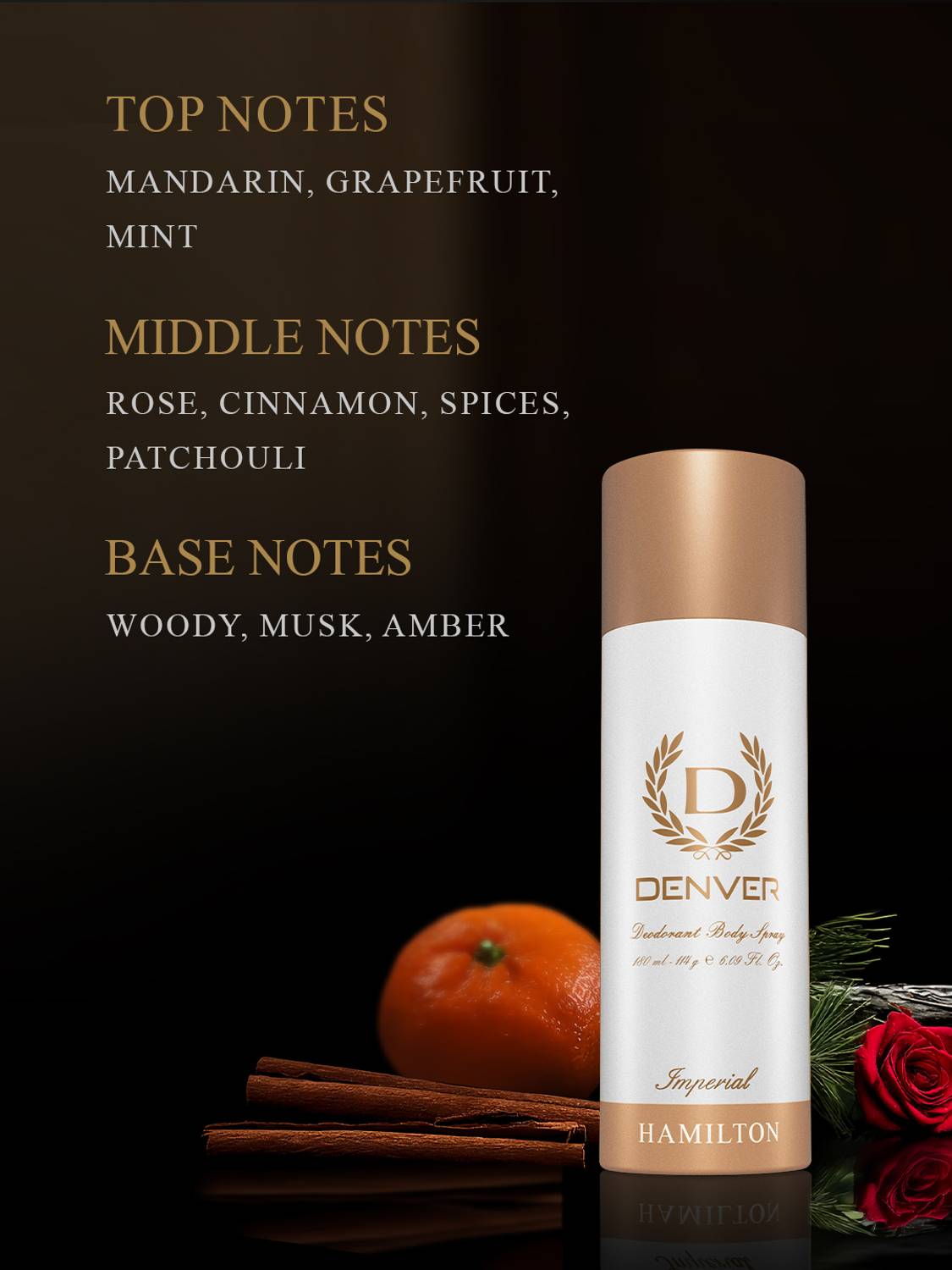 DENVER Black Code Body Spray - For Men - Image 4