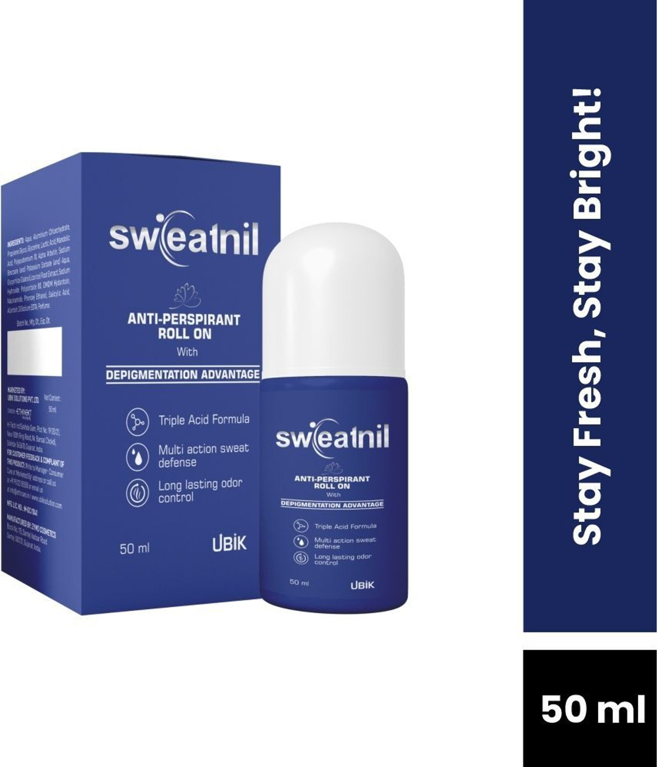 Image of Sweatnil Roll-On | Controls Excess Sweat & Provides Long-Lasting Freshness Deodorant Roll-on - For Men & Women