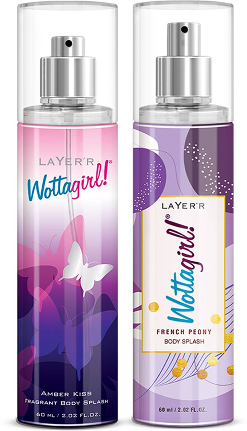 LAYER'R Wottagirl! Combo AMBER KISS and FRENCH PEONY 60ml Body Mist - Image 1