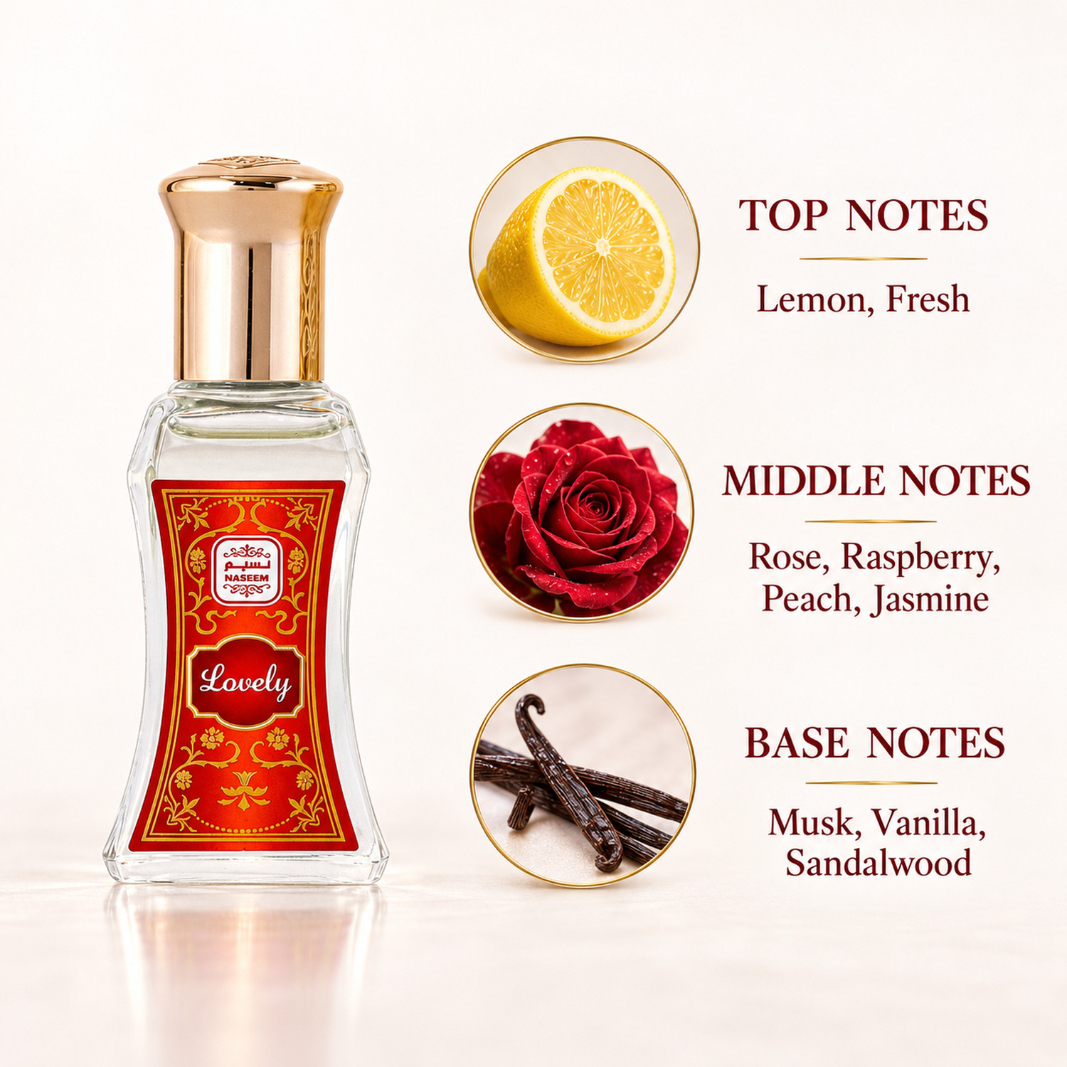 Image of NASEEM Lovely Roll On Alcohol Free Long-Lasting Arabian Fragnance Roll On Perfume Oil Deodorant Roll-on - For Men & Women