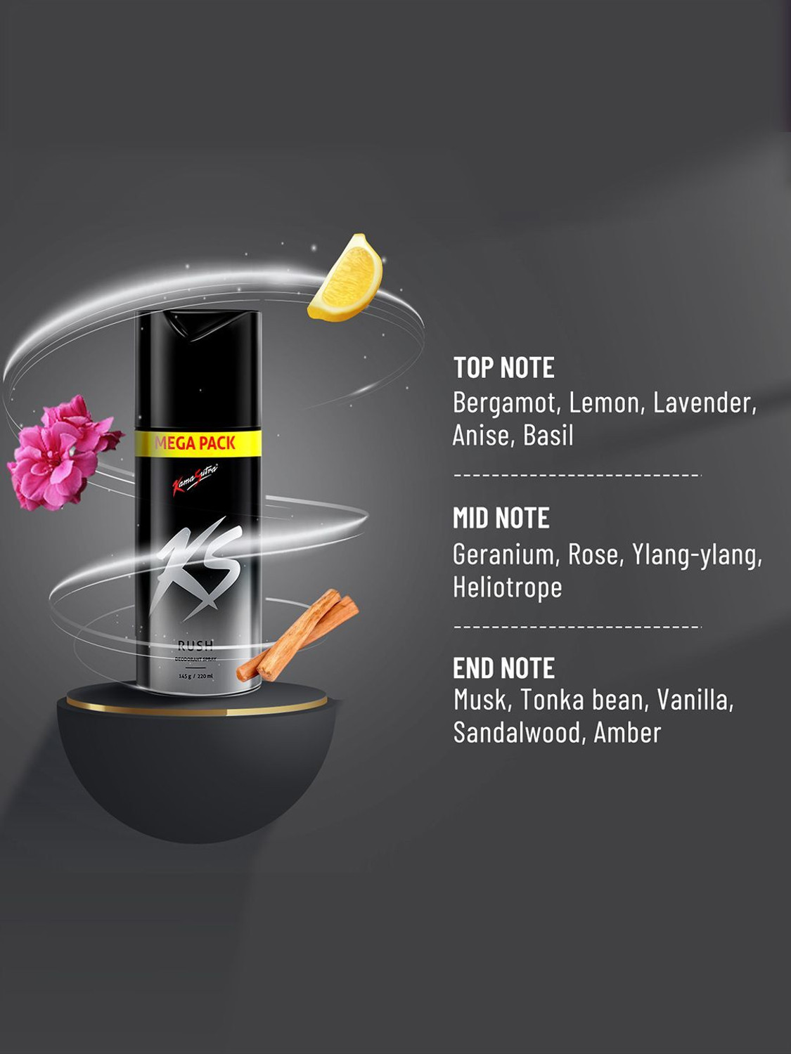 Image of Kamasutra Rush Deodorant Spray - For Men