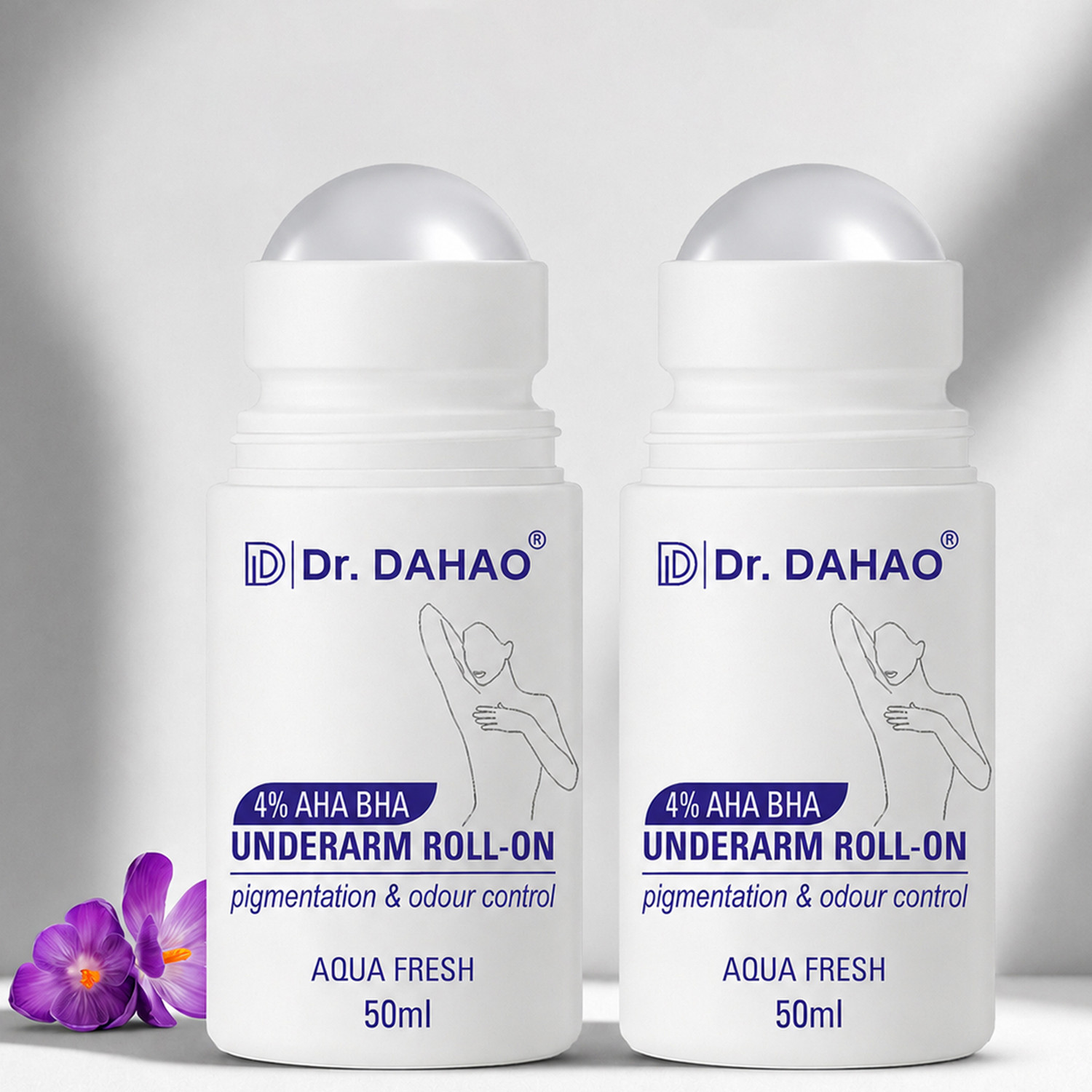 Image of Dr. DAHAO 4% AHA BHA Underarm Roll On | Reduces Pigmentation & Odour | Aqua Fragrance Deodorant Roll-on - For Men & Women