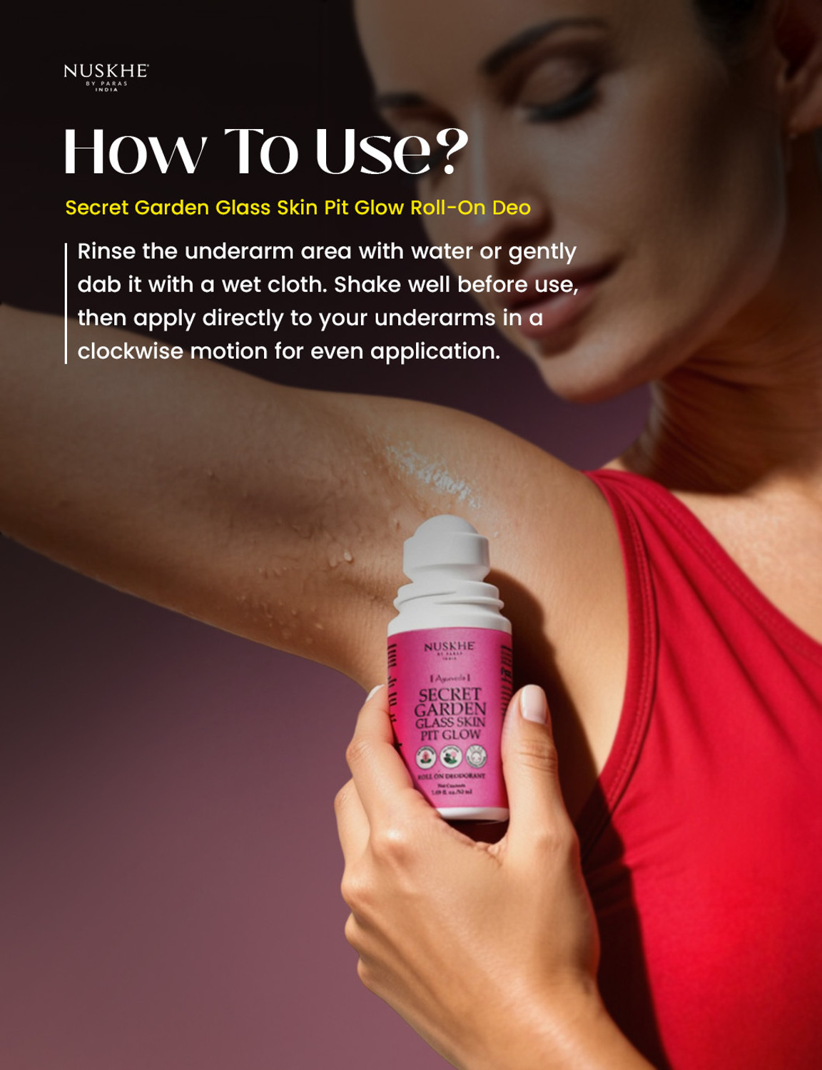 Image of Nuskhe By Paras Secret Garden Glass Skin Pit Glow Deodorant Roll-on - For Men & Women