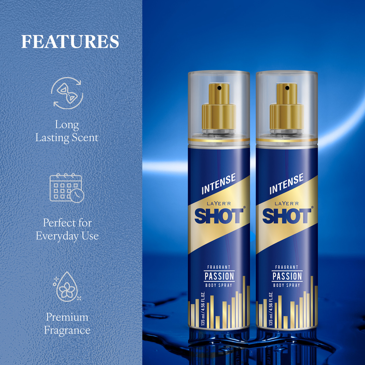 Image of LAYER'R Shot Passion Long Lasting Fragrance Body Spray - For Men
