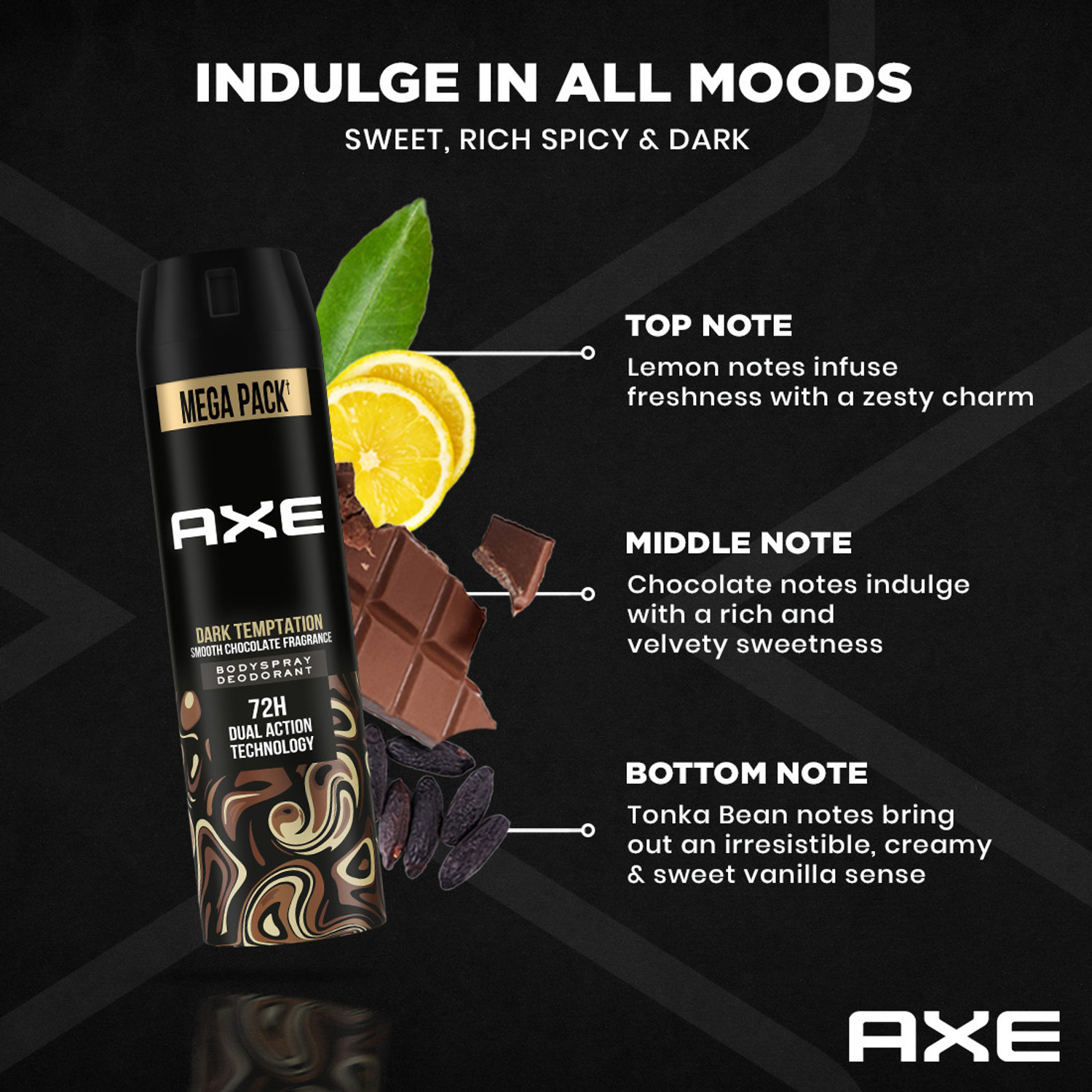 Image of AXE Dark Temptation & Intense Deodorant Spray - For Men