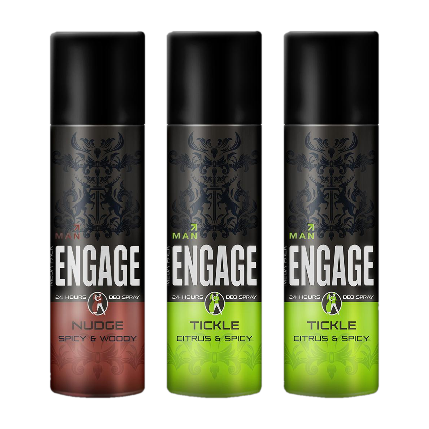Engage Deo Combo 1 Nudge 220ml and 2 Tickle 220ml