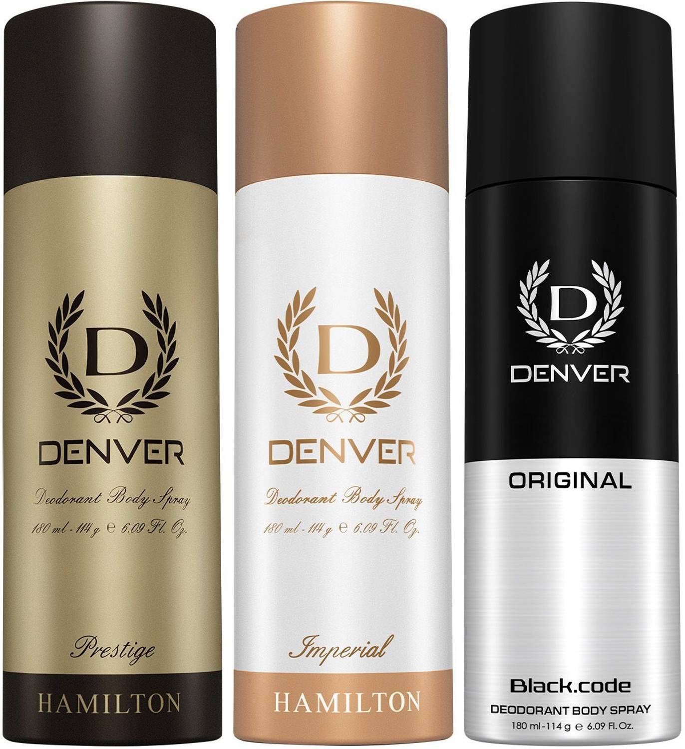 DENVER Black Code Body Spray - For Men - Image 1
