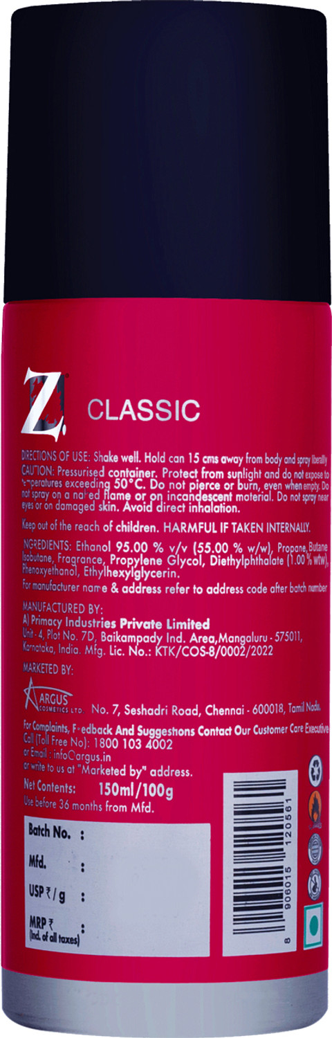 Image of Z - Magnetism for Men Classic Icon Deodorant & Talc l 150ml Combo Deodorant Spray - For Men