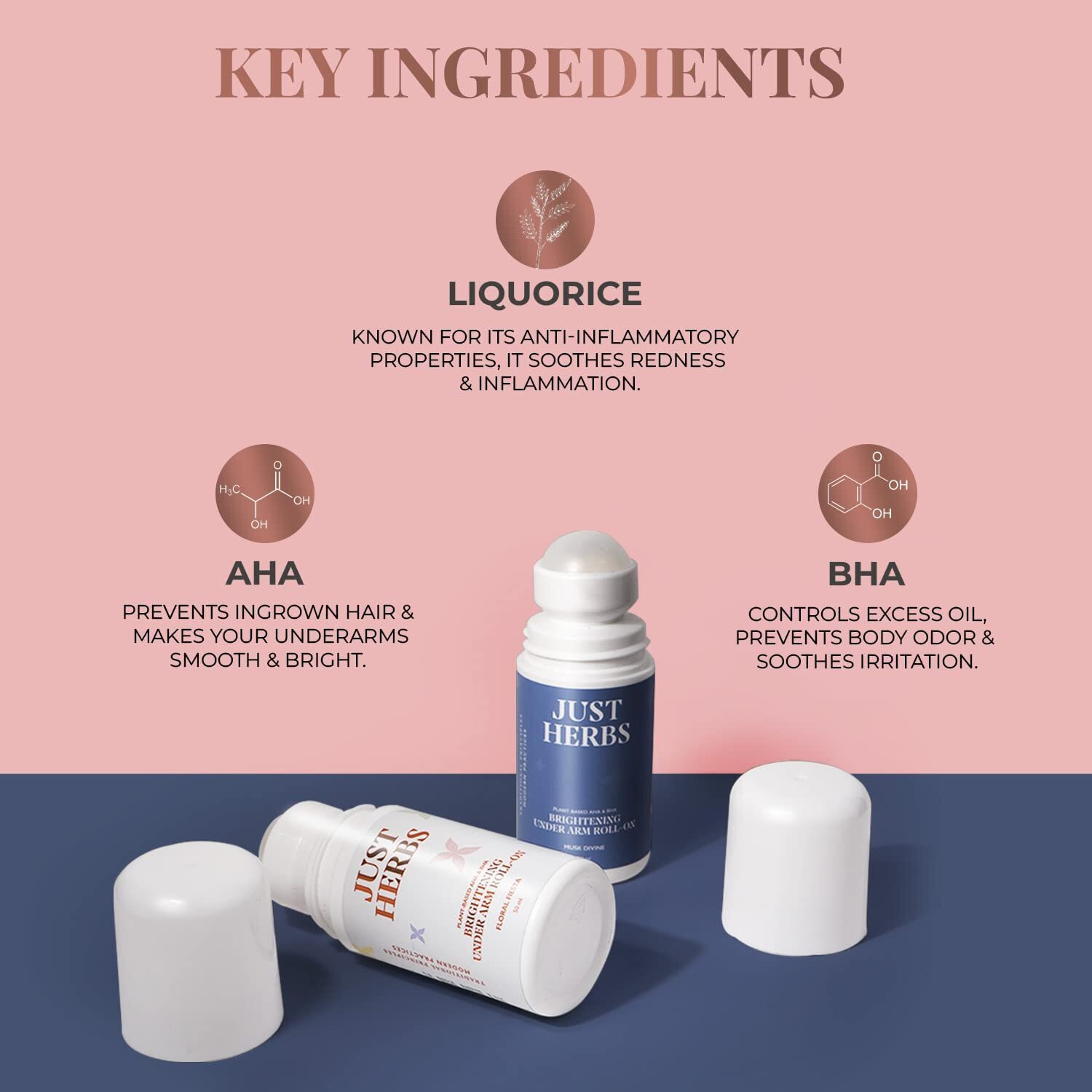 Image of Just Herbs Floral Fiesta Long-Lasting And Refreshing Underarm Deodorant Roll-on - For Women