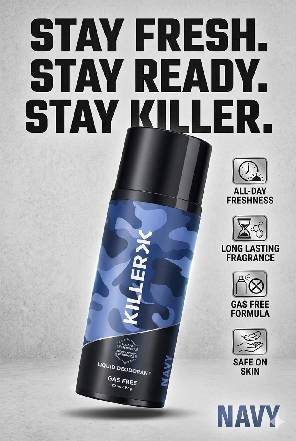 Image of KILLER navy Sy2 Deodorant Spray - For Men