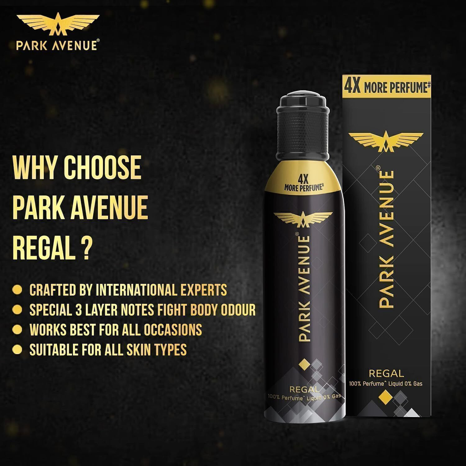 Image of PARK AVENUE Impact Regal Perfumed Deodorant Deodorant Spray - For Men