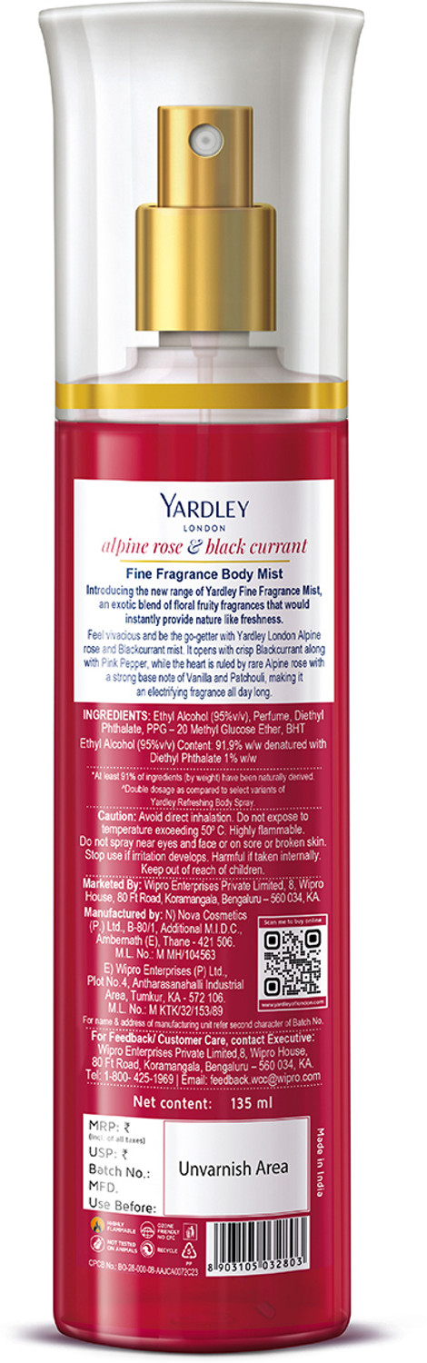 Image of Yardley London Alpine Rose & Black Currant Fine Fragrance with 2X Perfume Body Mist - For Women
