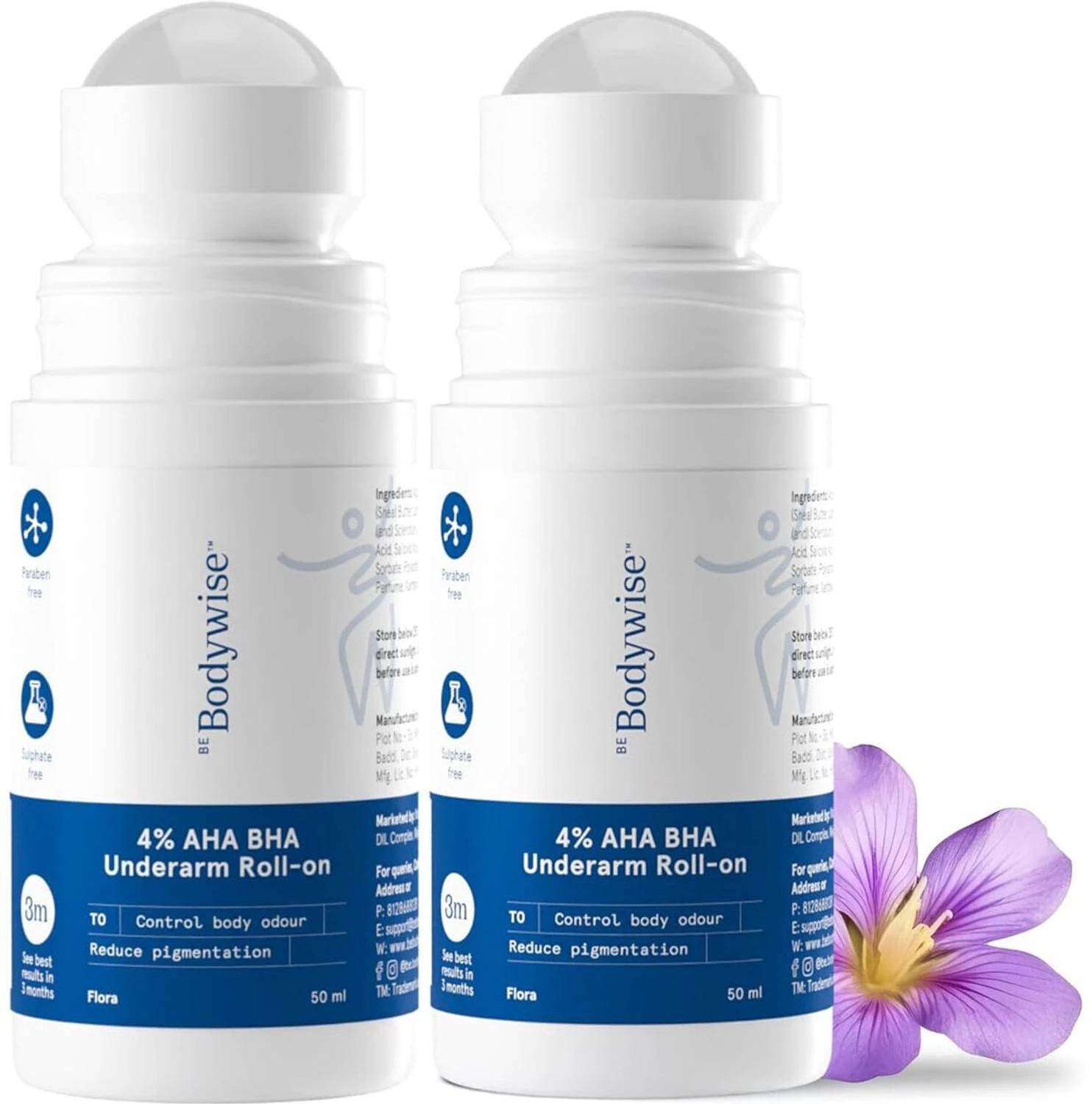 Be Bodywise 4% AHA BHA Underarm Roll On Reduces Pigmentation &