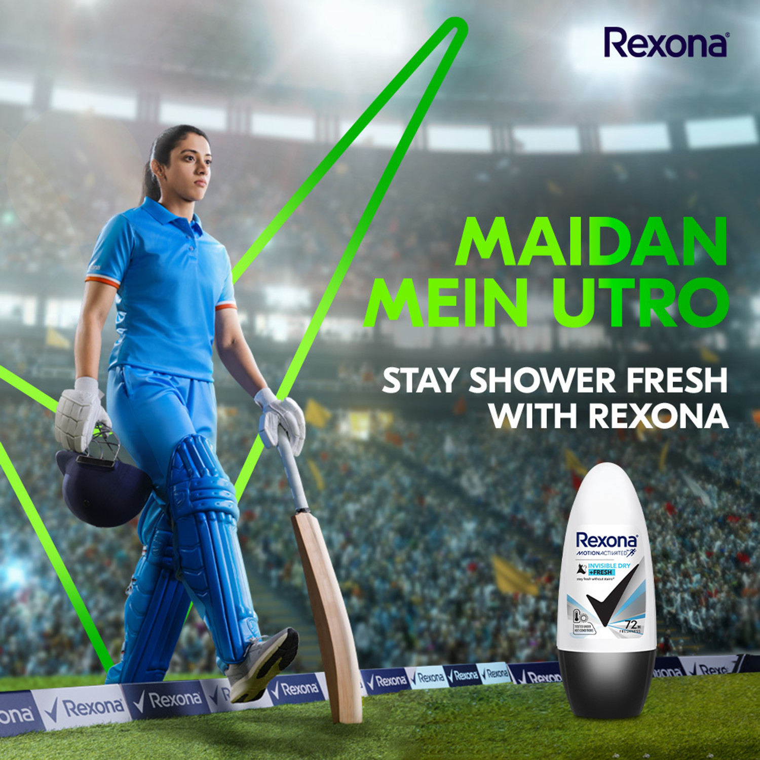 Image of Rexona Women Invisible Dry & Powder Dry Motion Activated Roll-On Deodorant Roll-on - For Women