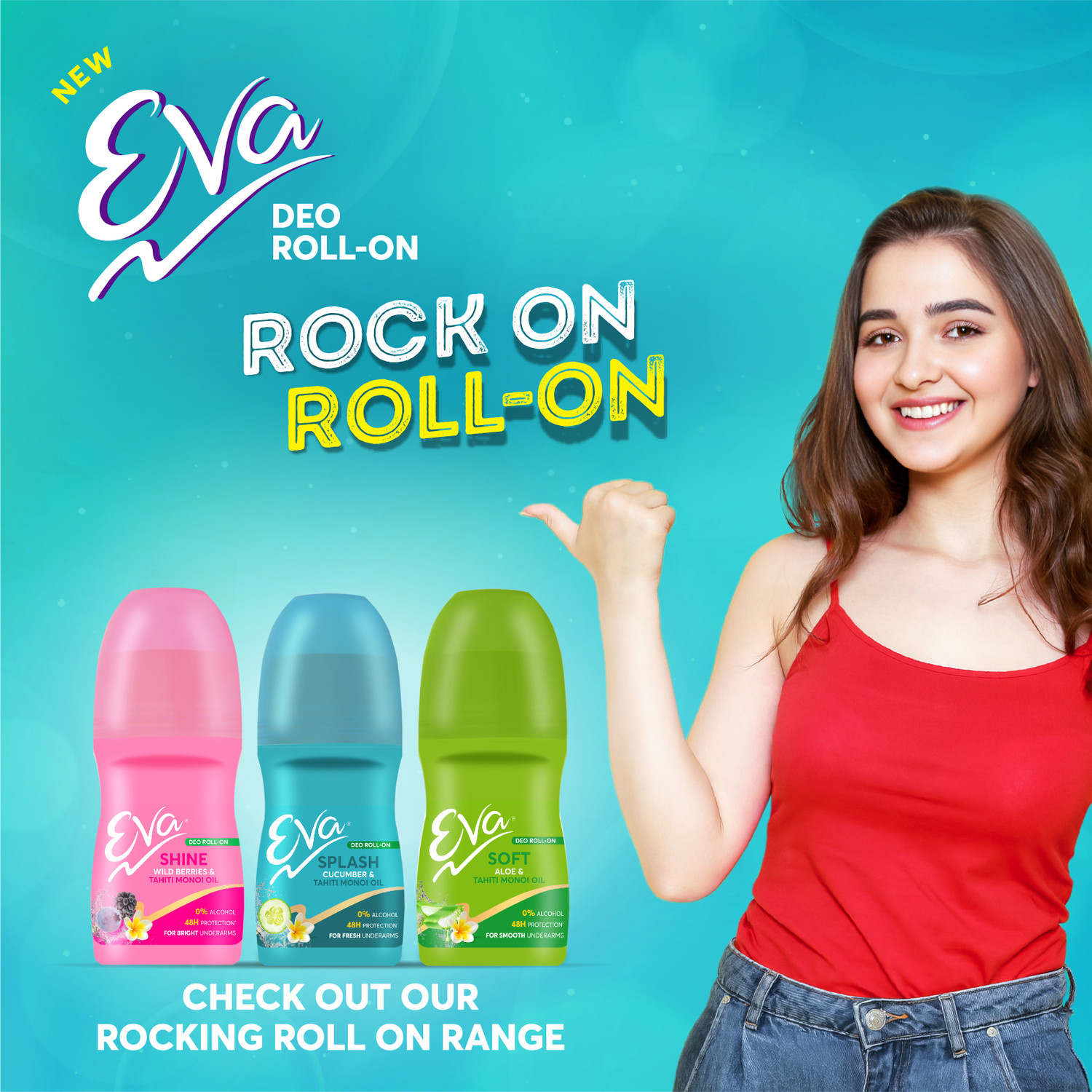 Image of EVA Soft & Splash Roll On Combo|For Fresh & Smooth Deodorant Roll-on - For Women (100 ml, Pack of 2)