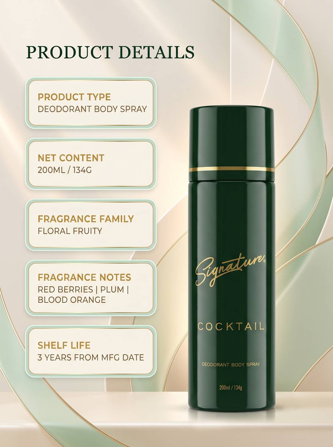 Signature Cocktail Deodorant Body Spray 200ml - Image 4