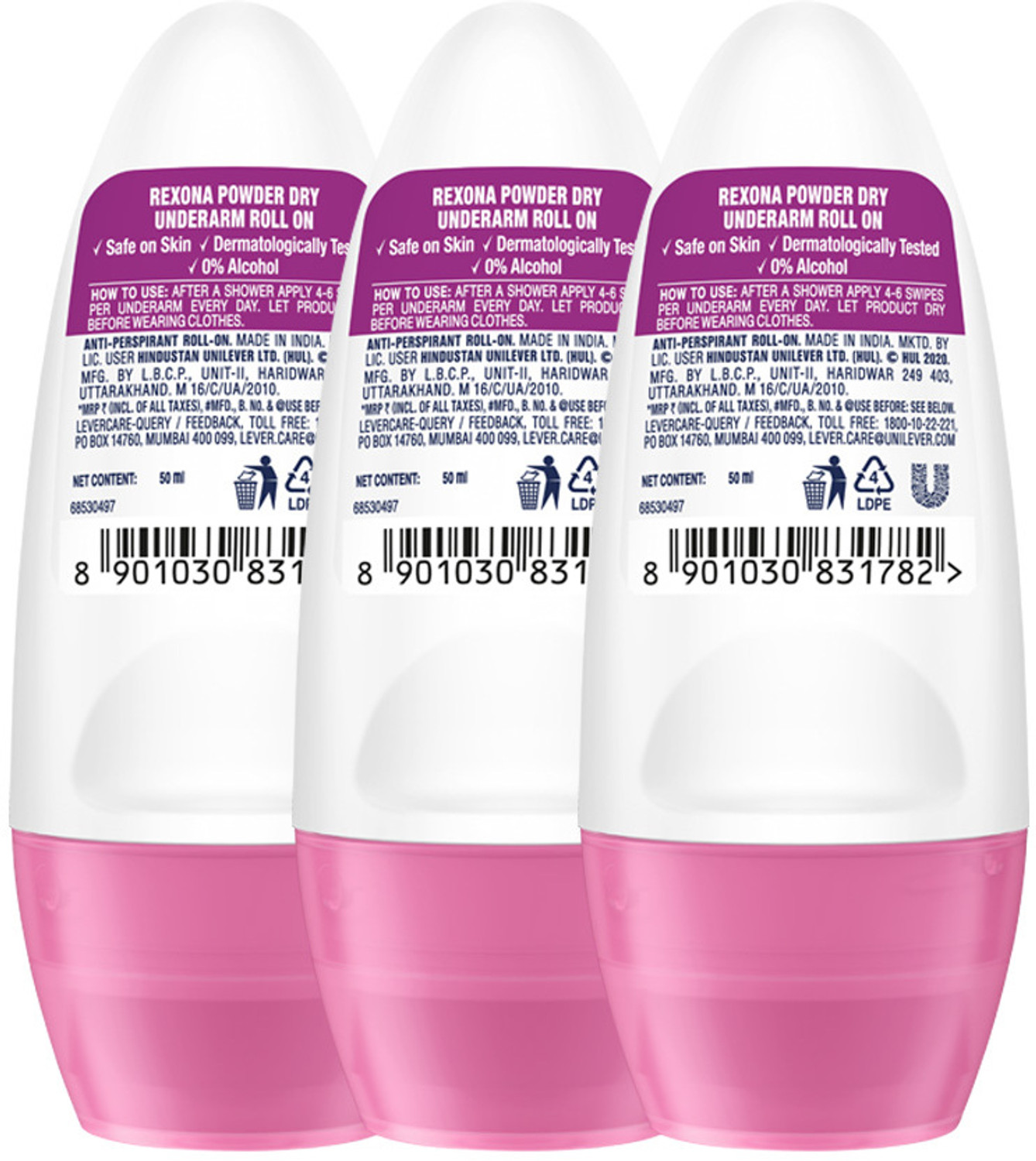 Image of Rexona Powder Dry Underarm Roll On Deodorant For Women (PO3) Deodorant Roll-on - For Women