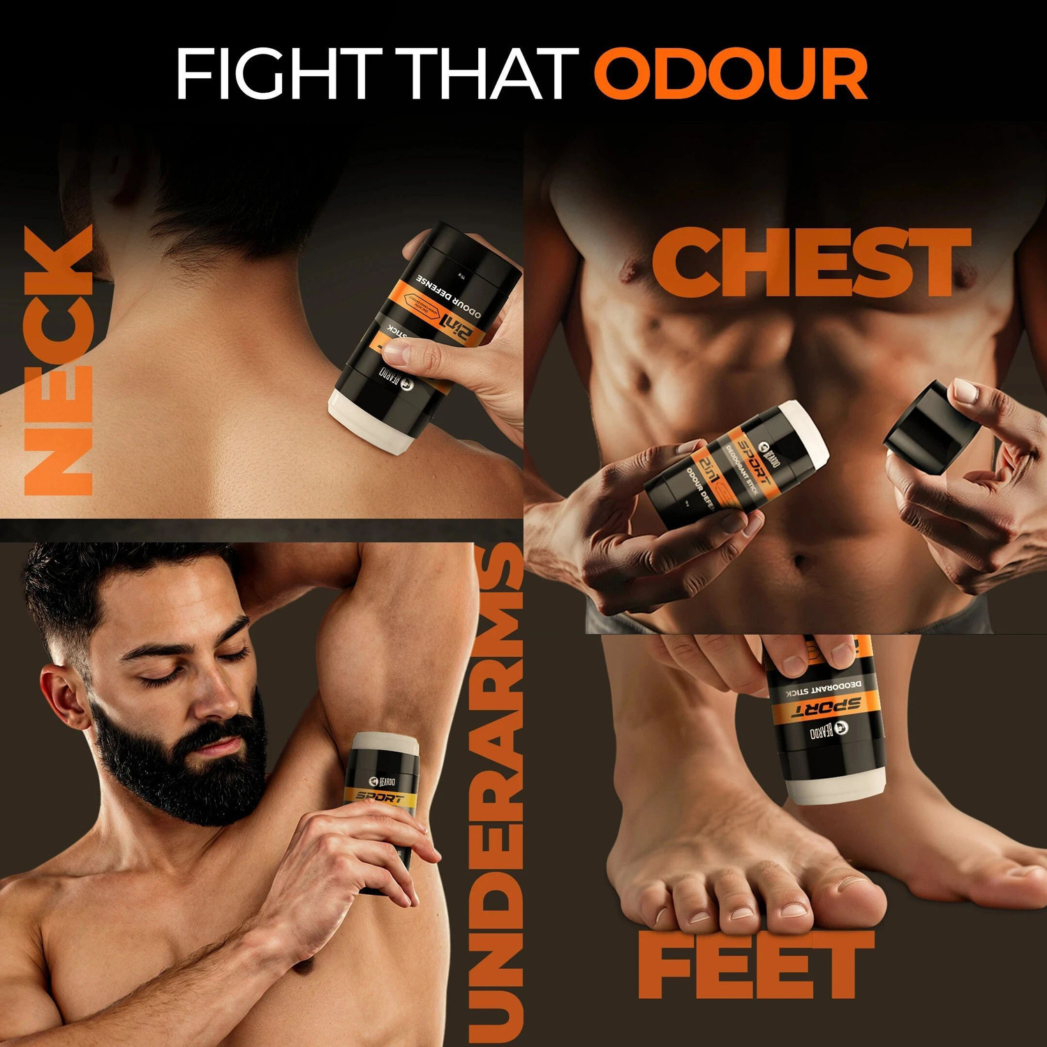 Image of BEARDO Sport Deodorant Stick | | Long Lasting Freshness | Odour Defense Zinc Activ Deodorant Roll-on - For Men