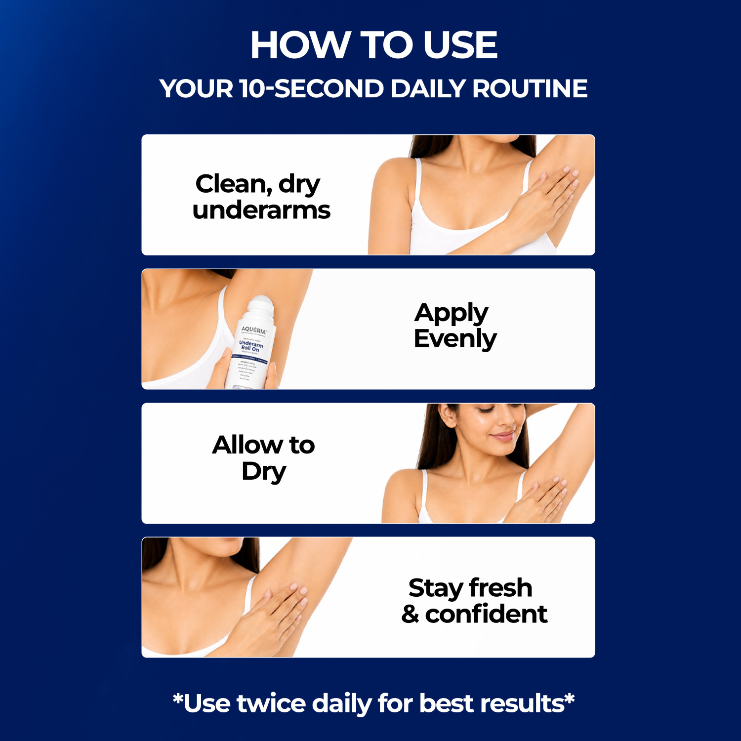 Image of Aqueria Multi Active Underarm Roll On | 5.5% AHA BHA, Niacinamide - Aqua Fragrance Deodorant Roll-on - For Men & Women