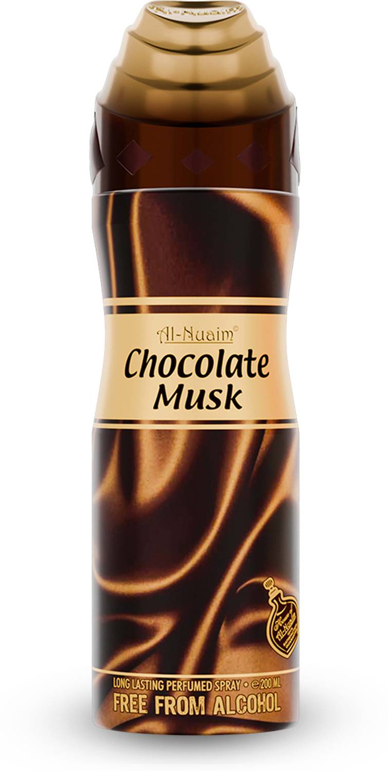 Al Nuaim CHOCOLATE MUSK PERFUME SPRAY ALCOHOL FREE Deodorant Spray - (200 ml) Body Spray - For Men & Women