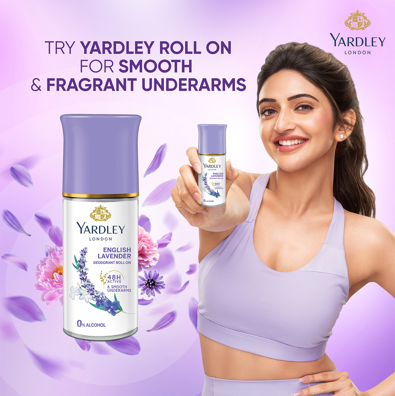 Image of Yardley London by Wipro English Lavender Anti-Perspirant with 48-Hour Active Sweat Protection Deodorant Roll-on - For Women