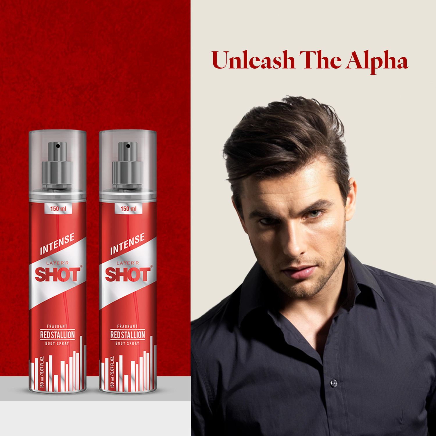 Image of LAYER'R Shot Red Stallion Fragrant Long Lasting Fragrance Body Spray - For Men