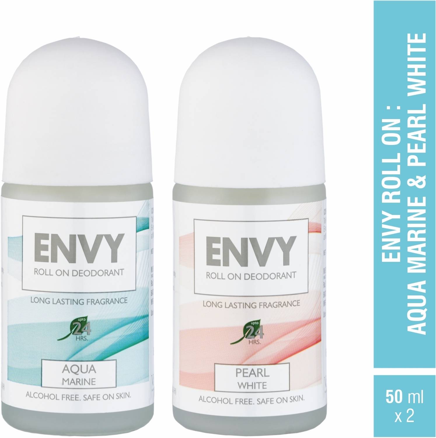 Envy Aqua Marine and Pearl White Long Lasting Deodorant Roll-on