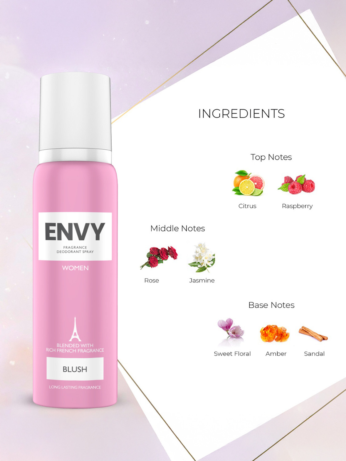 Image of Envy Blush & Kiss Long-Lasting Perfume Deodorant Spray - For Women