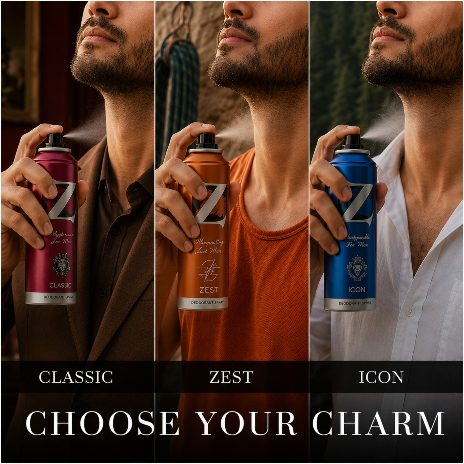 Image of Z - Magnetism for Men Classic Zest Deo, Super Saver Pack, Fragrance Deodorant, Prevents Odor, Combo Body Spray - For Men