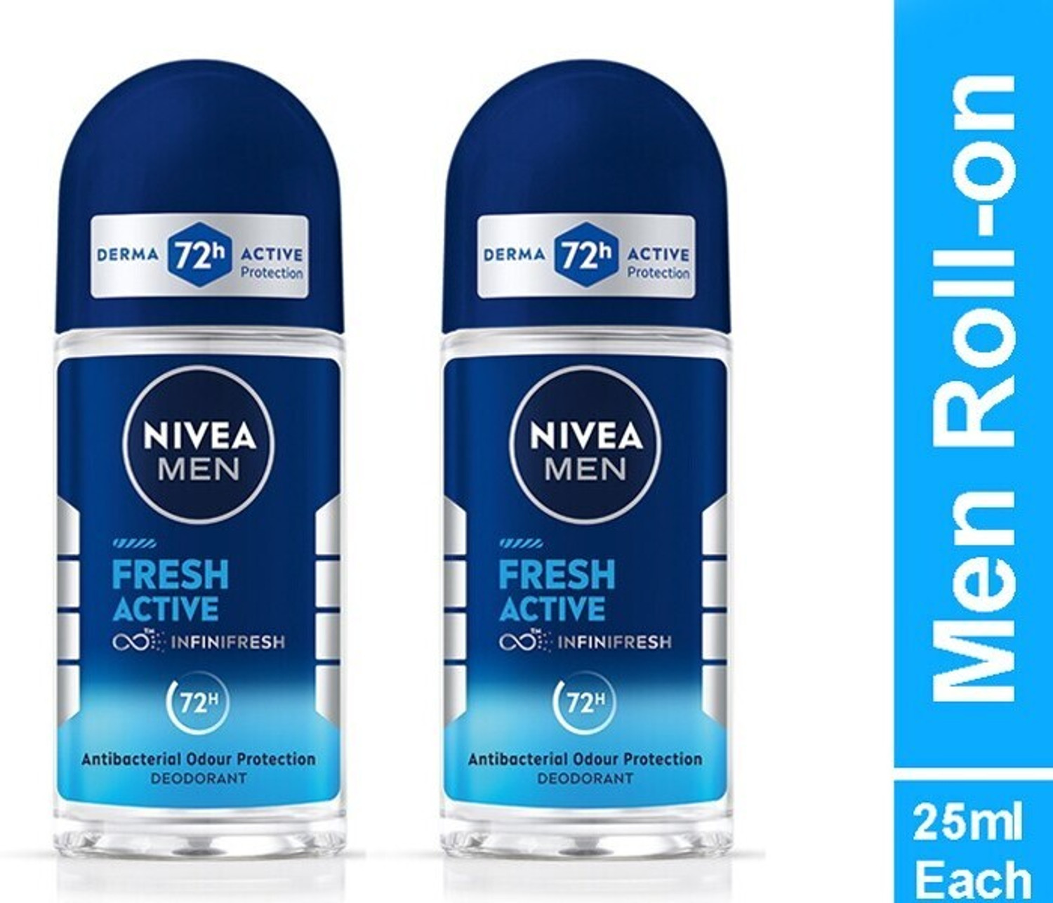 Image of NIVEA Fresh Active 72H Active Protection Roll on Deodorant Roll-on - For Men