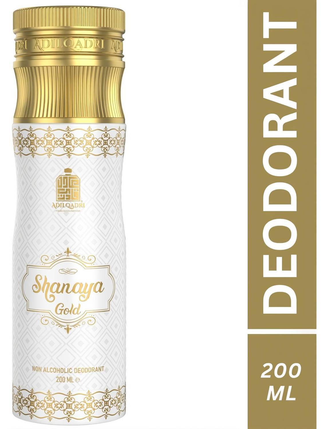 Adilqadri Shanaya Gold Deodorant For Men & Women | Gourmand Fragrance | 100% Non-Alcoholic Body Spray  -  For Men & Women