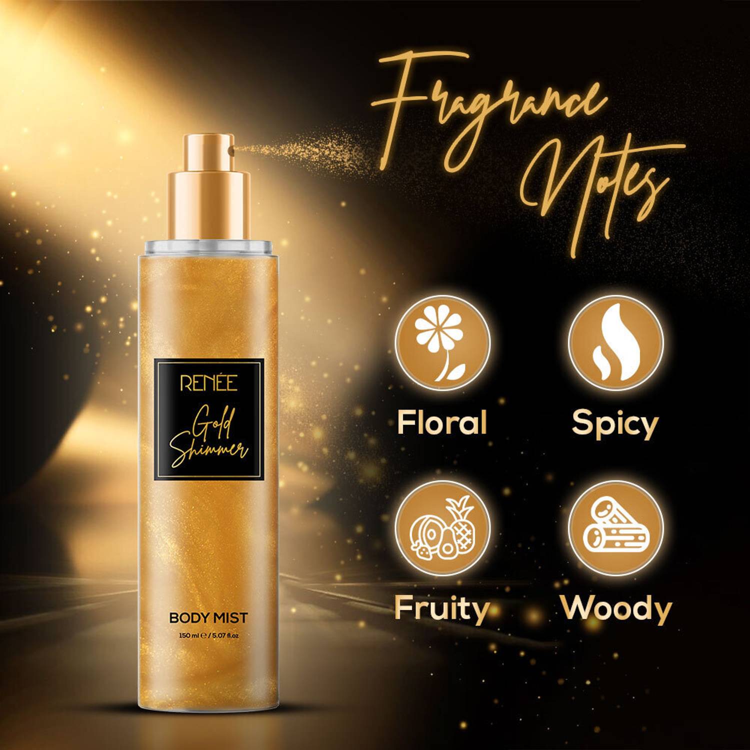 Renee Gold Shimmer Body Mist 150ml - Image 2