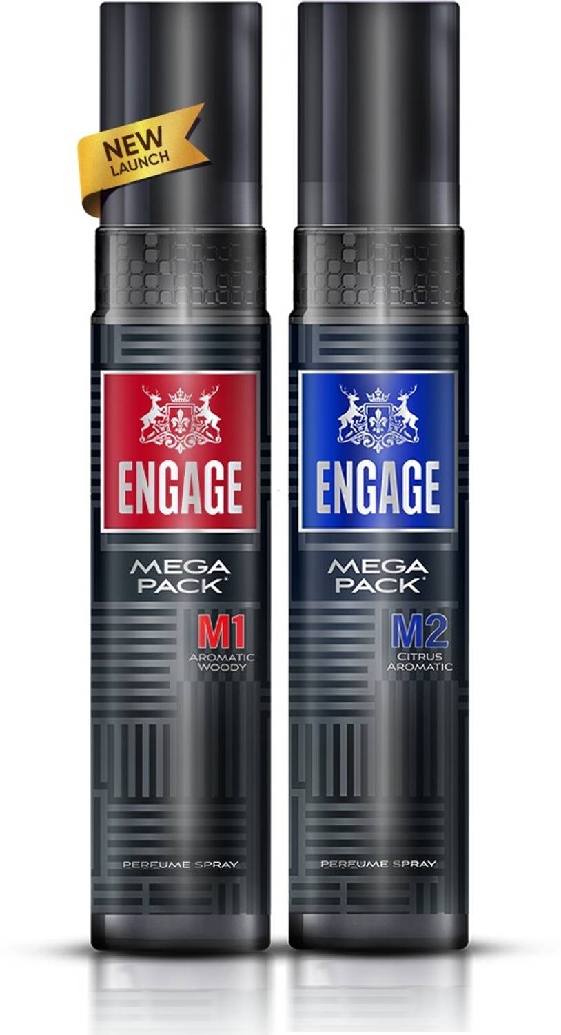 Engage M1 & M2 Mega Pack Perfume Spray Combo 160ml x2,Long Lastin