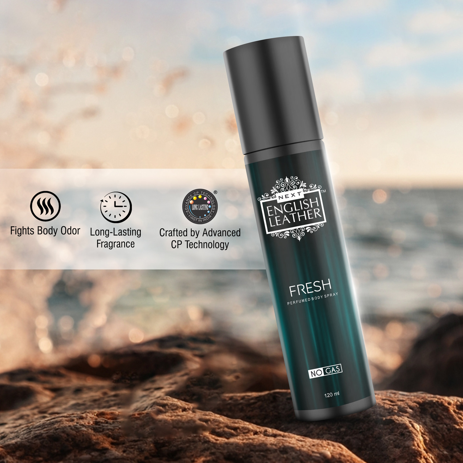 Image of NEXT English Leather Fresh No Gas Deo All Day Long- 3 Luxurious 120ml Packs Perfume Body Spray - For Men & Women