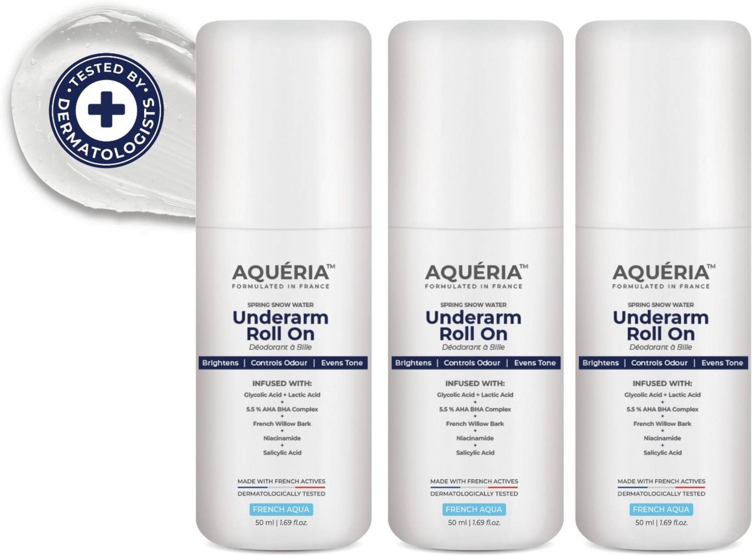 Aqueria Multi Active Underarm Roll On | 5.5% AHA BHA, Niacinamide... more
