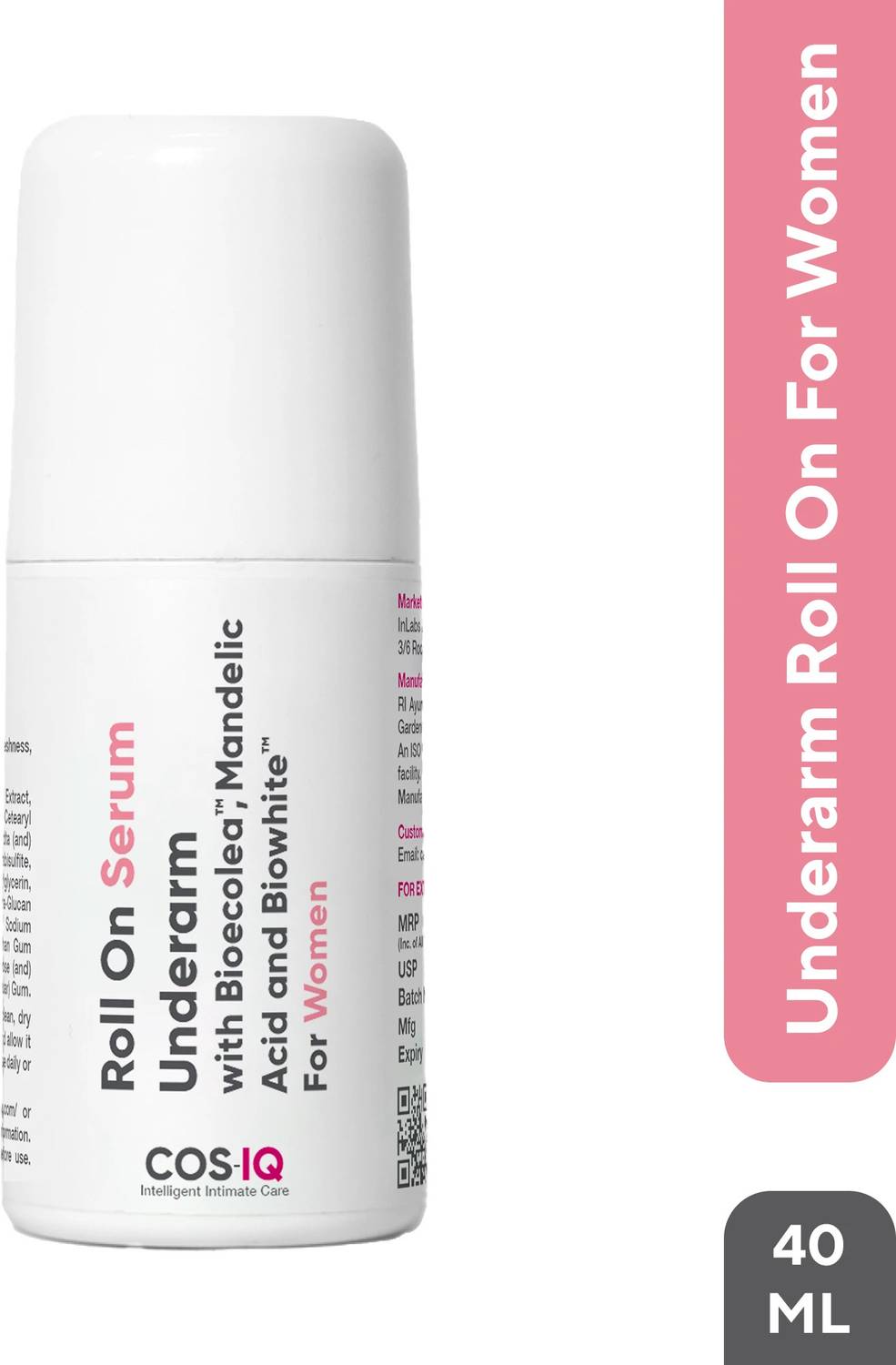 Cos-IQ Brightening Underarm Roll On Serum for Sensitive Skin, Exf