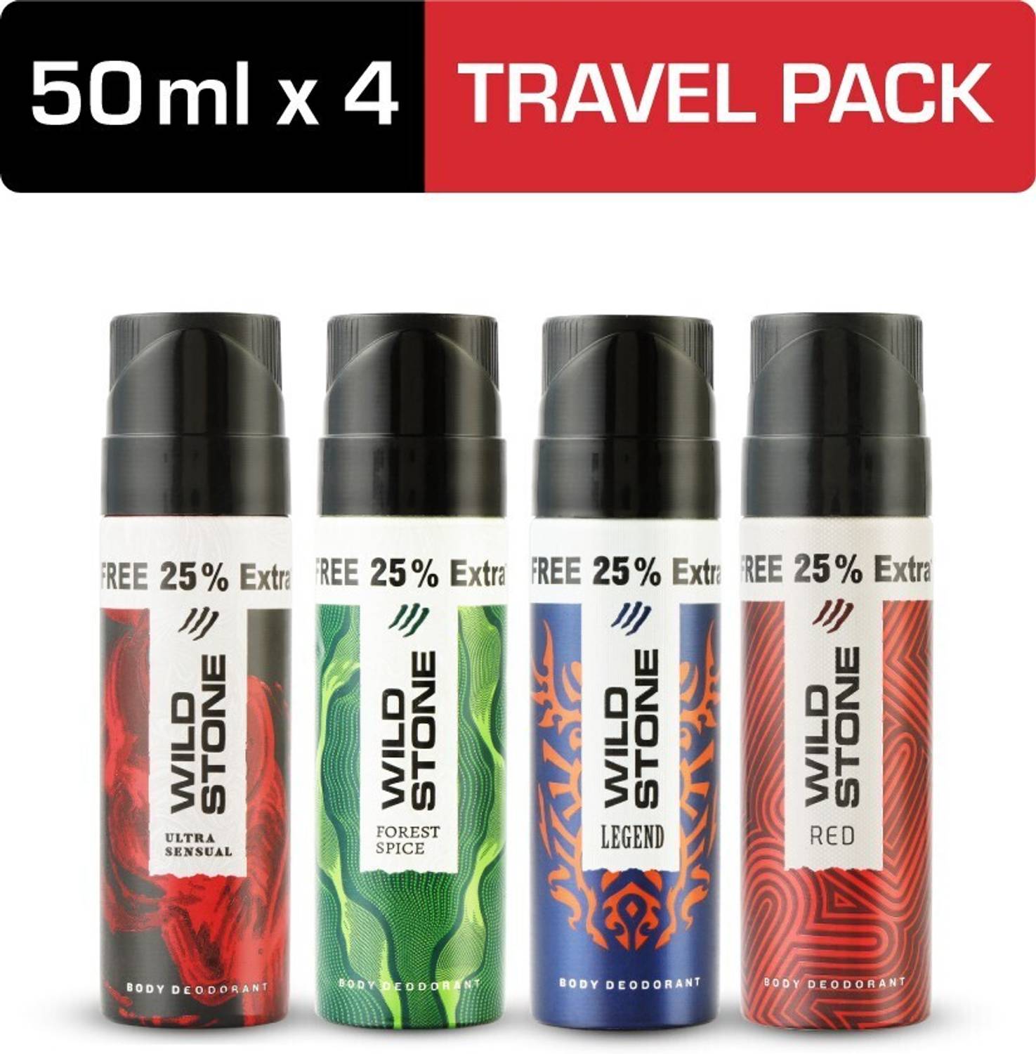 Wild Stone Forest Spice, Legend, Ultra Sensual & Red Travel Pack