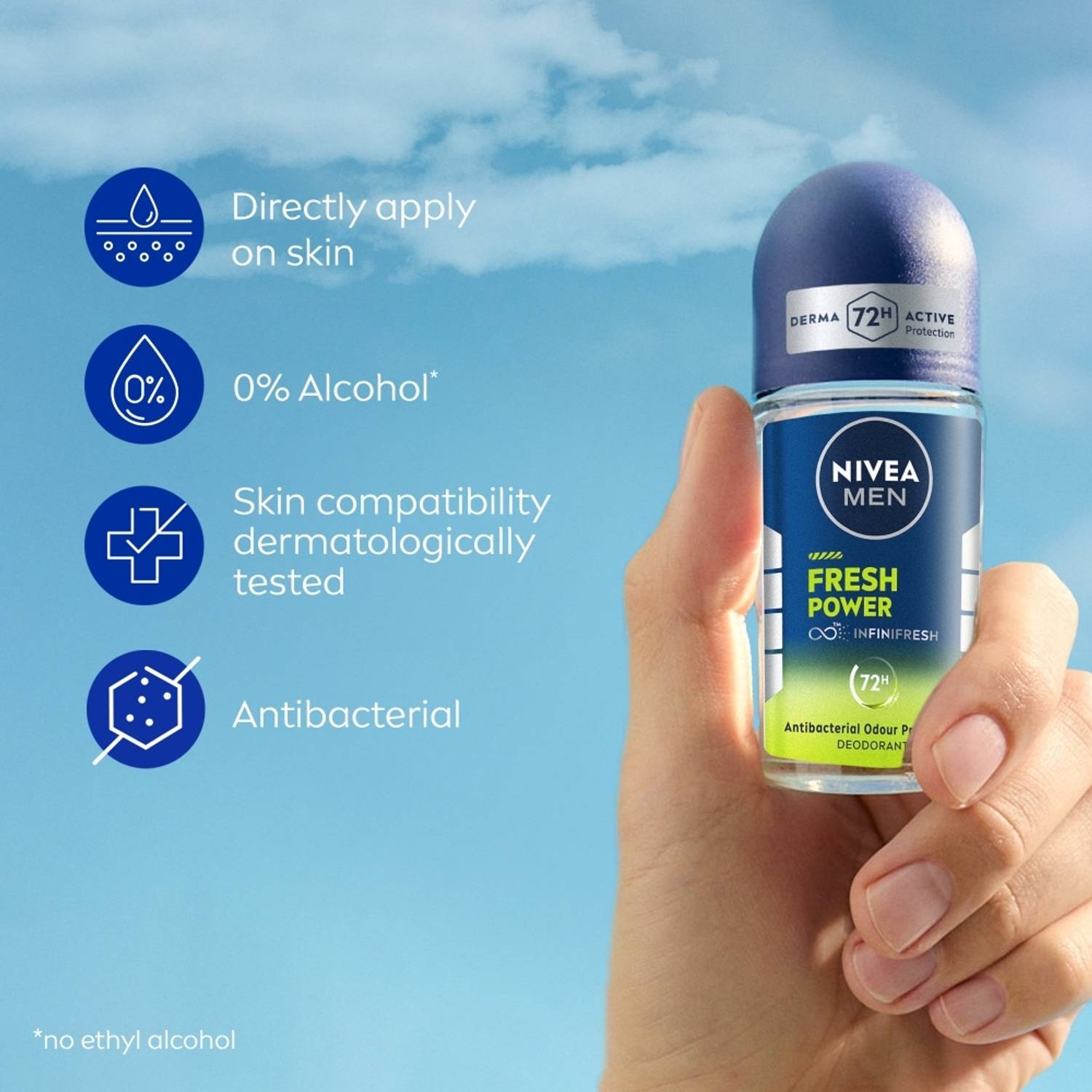Nivea Men Fresh Power 72h Protection Deodorant Roll-on - Image 4