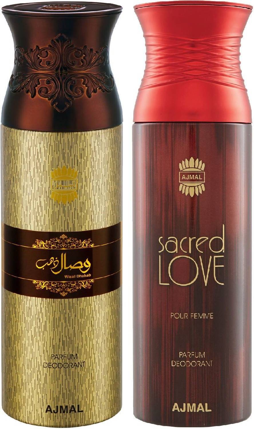 Ajmal Wisal Dhahab & Sacred love Each 200ML Deodorant Spray - For Men & Women