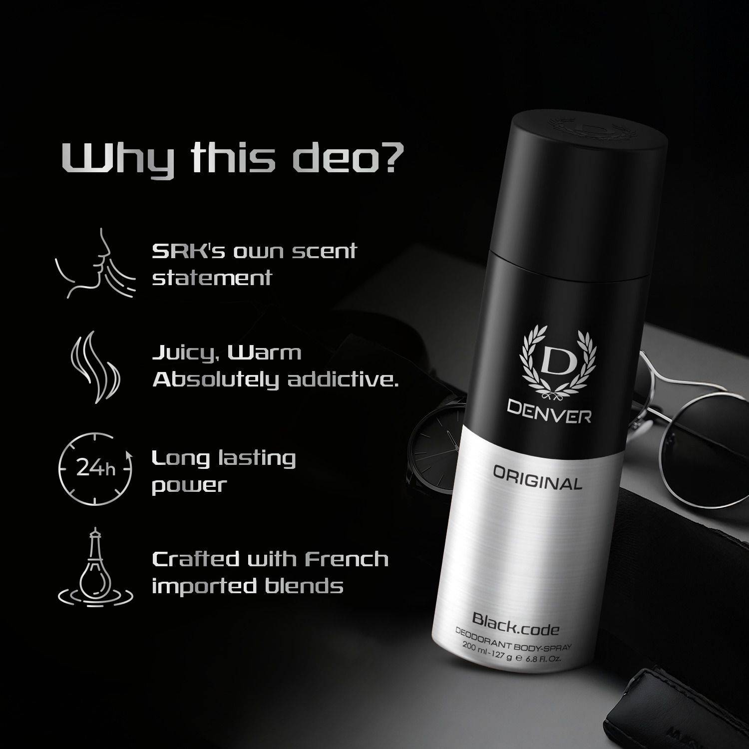 DENVER Original Black.code and Victor Body Spray - For Men - Image 2