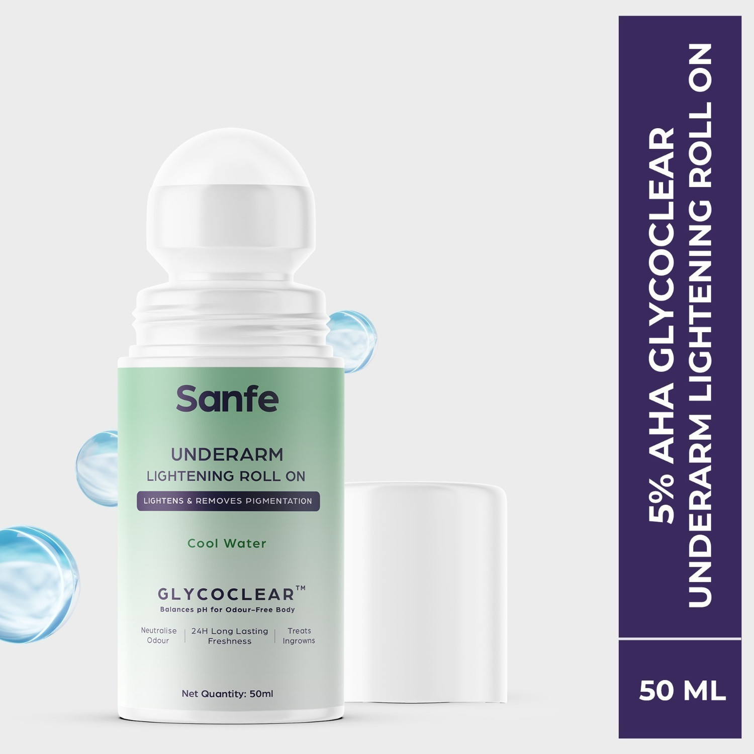 Image of Sanfe Underarm Lightening Roll On | Lightens & Removes Pigmentation | Treats ingrown Deodorant Roll-on - For Men & Women