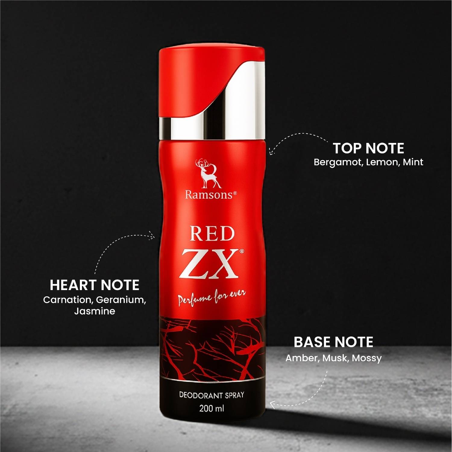 RAMSONS RED ZX Perfume for Ever Deodorant Spray - For Men & Women