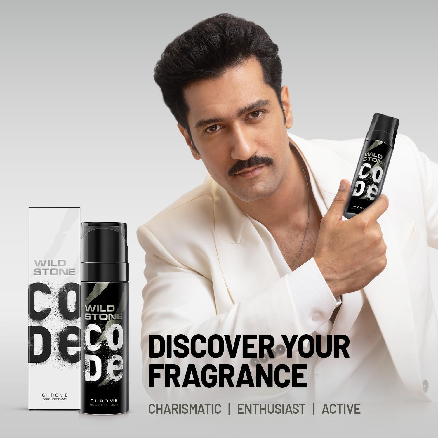 Image of Wild Stone CODE Chrome, Copper & Steel Body Perfume for Men (150 ml each) Perfume Body Spray - For Men