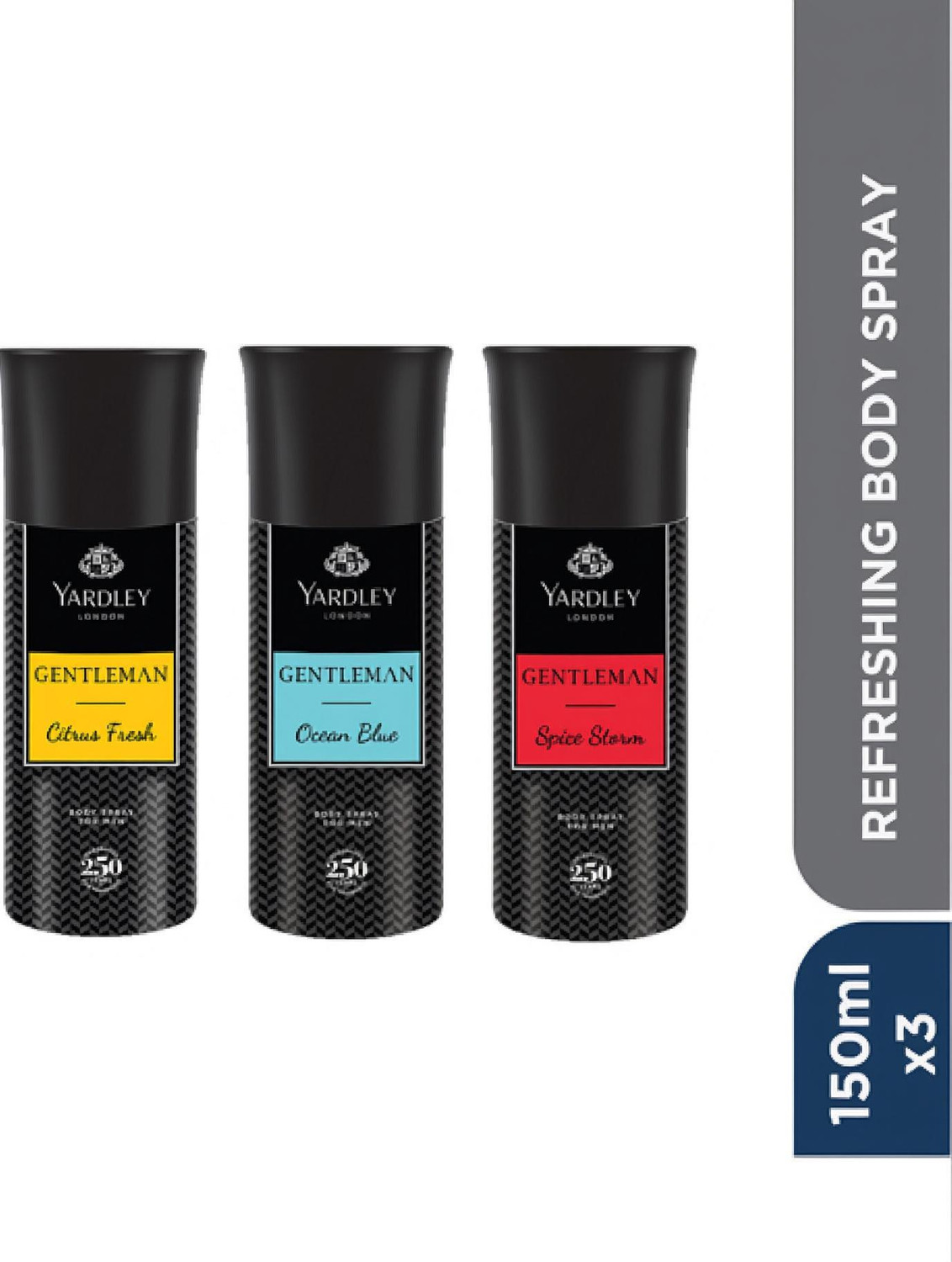 Image of Yardley London Body Spray Tripack Body Spray - For Men