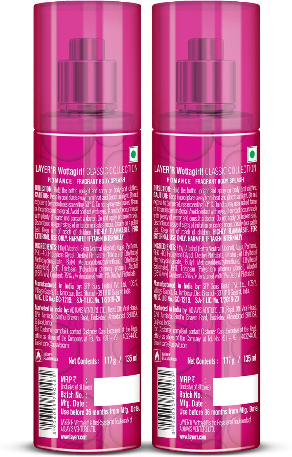 Image of LAYER'R Wottagirl Romance Classic Collection Fragrant Long Lasting Body Spray - For Women